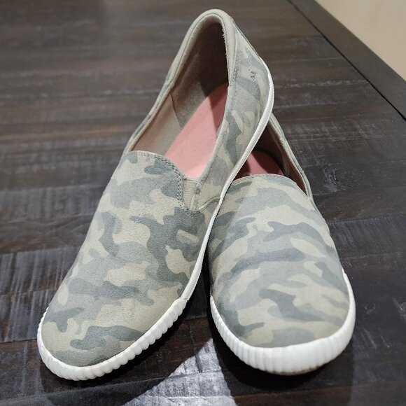 DR. SCHOLL'S SLIP ON-JOT IT DOWN CAMO COLOR WOMEN'S SHOES SIZE 8 M-GREAT COND.! - Picture 1 of 8